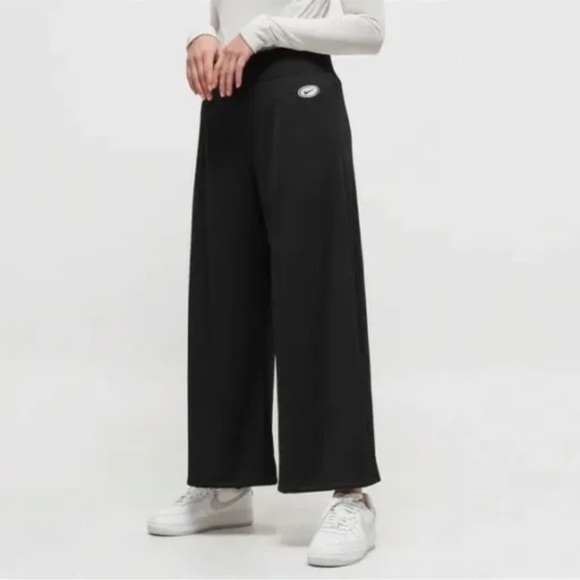 Nike Women's Sportswear Ribbed Wide Leg Pants‎ Size Large Black - Picture 1 of 12